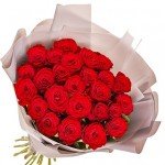 Bouquet with packaging "25 red roses" - image-1